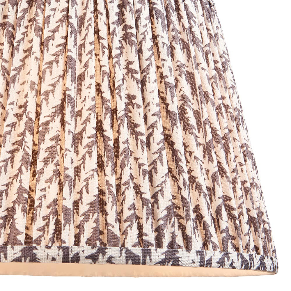 Borello And Leaf 35cm Pearl Grey Shade Table Lamp With Ivory Crackle Ceramic Base