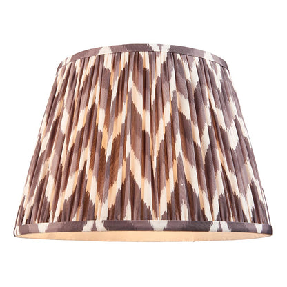 Borello And Zigzag 35cm Pearl Grey Shade Table Lamp With Ivory Crackle Ceramic Base