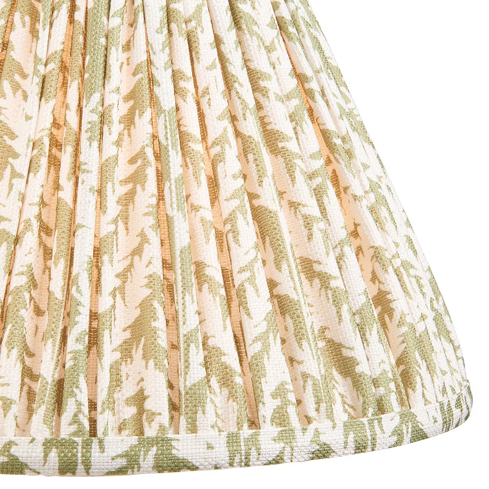 Layered Leaf And Leaf 30cm Herb Garden Green Shade Table Lamp With Ivory Ceramic Base