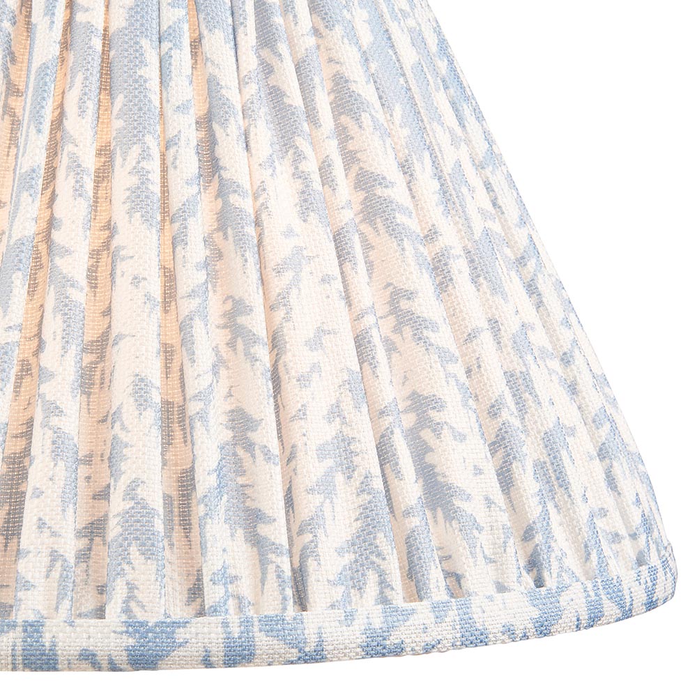 Layered Leaf And Leaf 30cm Shell Bay Blue Shade Table Lamp With Ivory Ceramic Base