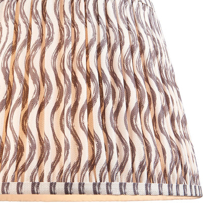 Layered Leaf And Ripple 35cm Pearl Grey Shade Table Lamp With Ivory Ceramic Base