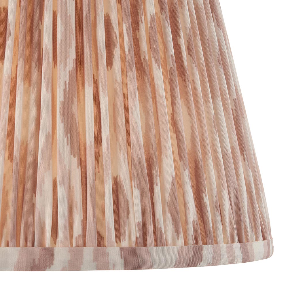 Layered Leaf And Ikat 35cm Neutral Shade Table Lamp With Ivory Ceramic Base