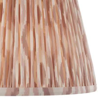 Layered Leaf And Ikat 35cm Neutral Shade Table Lamp With Ivory Ceramic Base