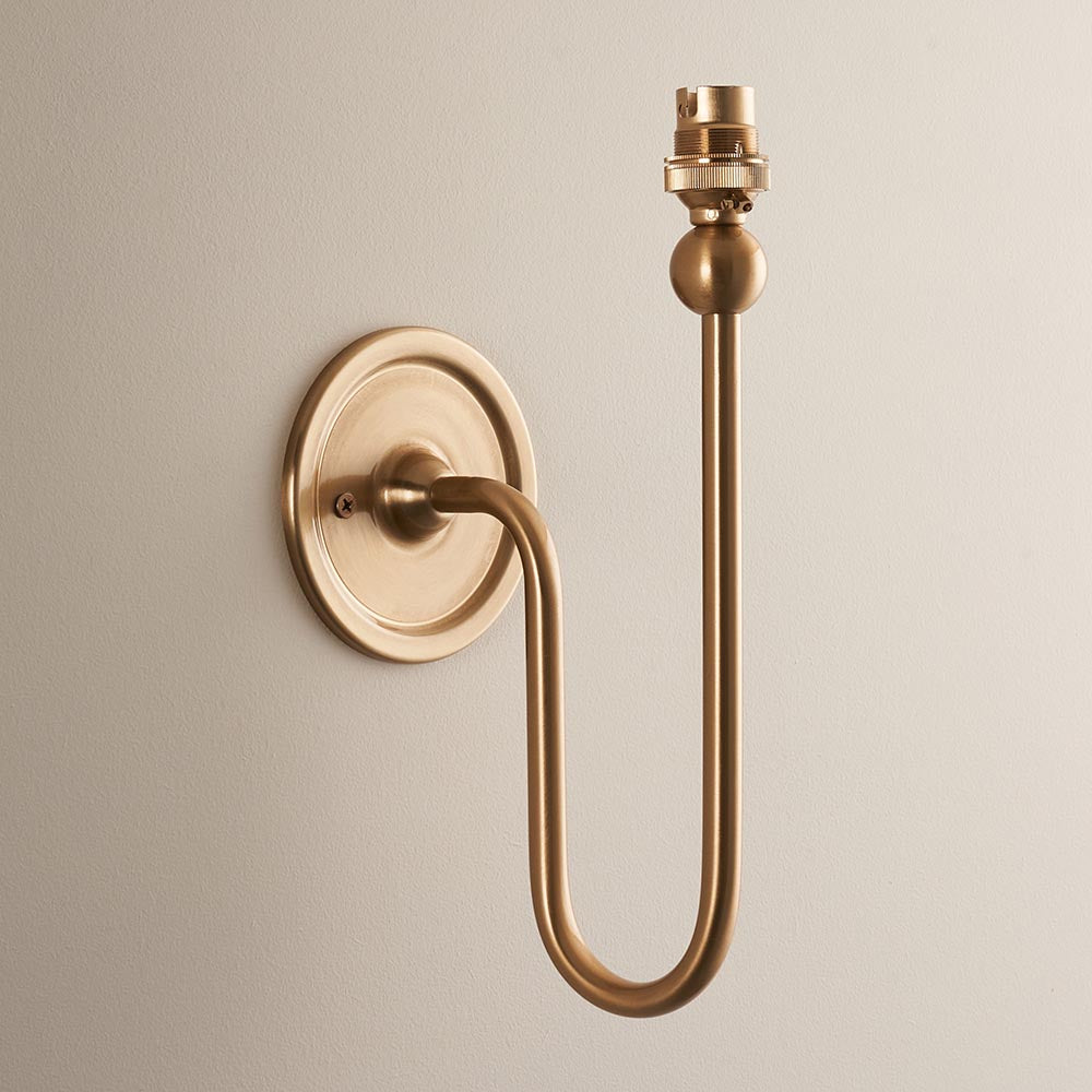 Santiago And Zigzag 20cm Pearl Grey Shade Wall Light In Brushed Aged Brass