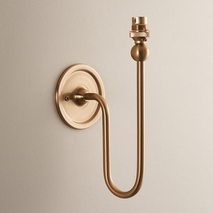 Santiago And Zigzag 20cm Apricot Orange Shade Wall Light In Brushed Aged Brass