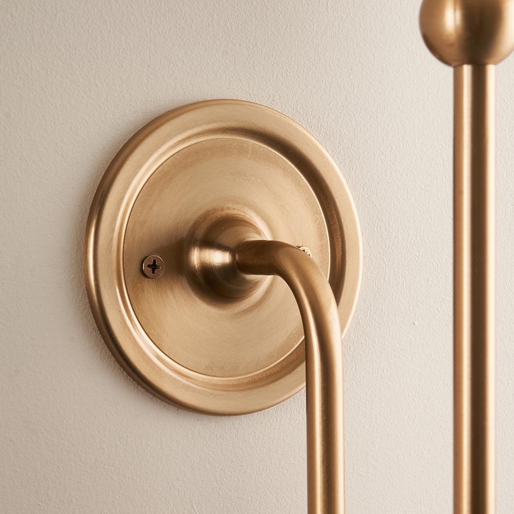 Santiago And Zigzag 20cm Apricot Orange Shade Wall Light In Brushed Aged Brass