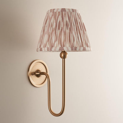 Santiago And Ikat 20cm Neutral Shade Wall Light In Brushed Aged Brass