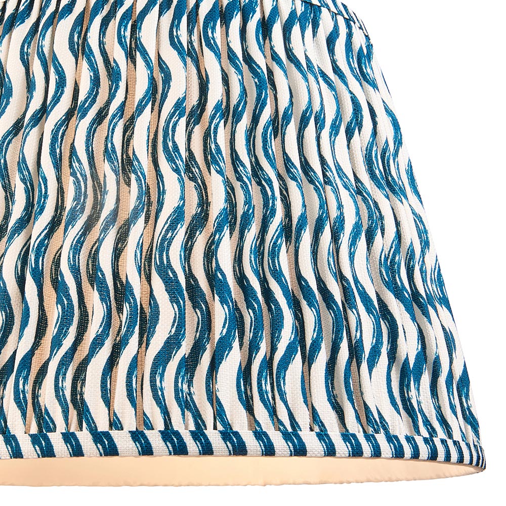Eltham And Ripple 40cm Marlin Blue Shade Ceiling Light With Red Colour Braided Cable