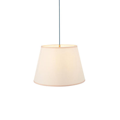 Eltham And Ivy 40cm Vintage White Shade Ceiling Light With Blue Colour Braided Cable