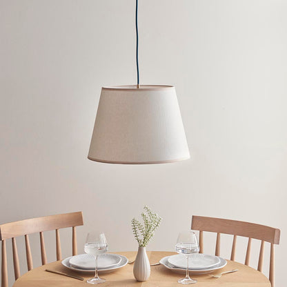 Eltham And Ivy 40cm Vintage White Shade Ceiling Light With Blue Colour Braided Cable