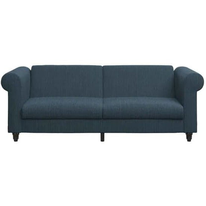 Felix Corduroy Fabric 3 Seater Sofa Bed In Blue