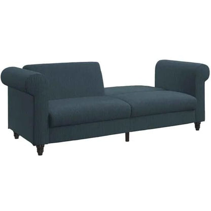 Felix Corduroy Fabric 3 Seater Sofa Bed In Blue