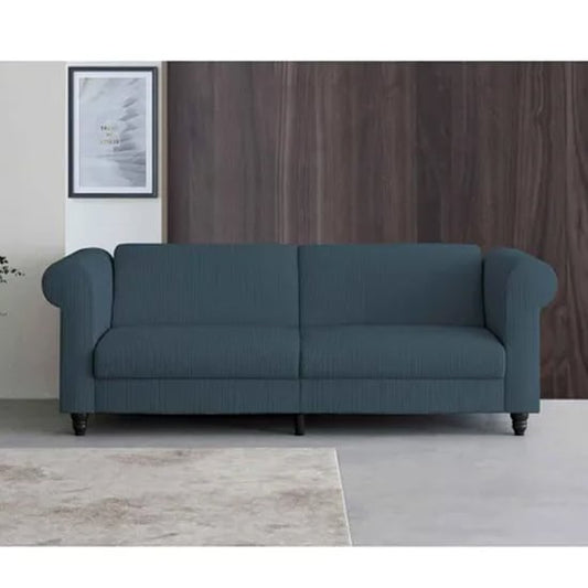 Felix Corduroy Fabric 3 Seater Sofa Bed In Blue