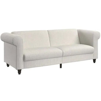 Felix Corduroy Fabric 3 Seater Sofa Bed In Cream
