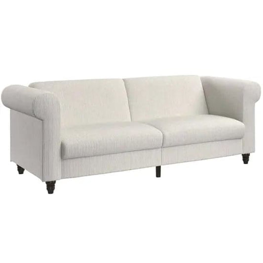 Felix Corduroy Fabric 3 Seater Sofa Bed In Cream