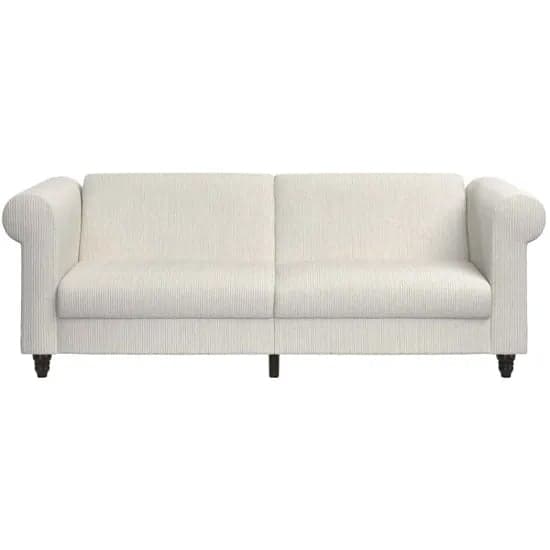 Felix Corduroy Fabric 3 Seater Sofa Bed In Cream
