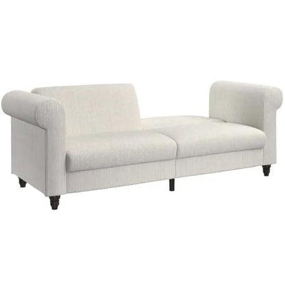 Felix Corduroy Fabric 3 Seater Sofa Bed In Cream