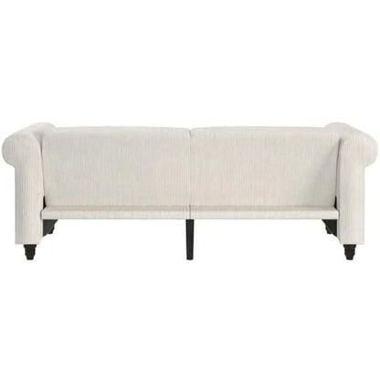 Felix Corduroy Fabric 3 Seater Sofa Bed In Cream