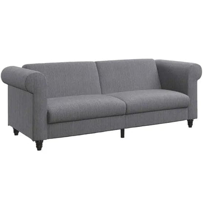 Felix Corduroy Fabric 3 Seater Sofa Bed In Grey