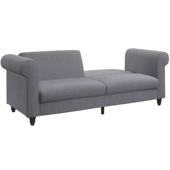 Felix Corduroy Fabric 3 Seater Sofa Bed In Grey