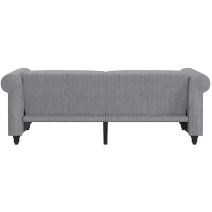 Felix Corduroy Fabric 3 Seater Sofa Bed In Grey