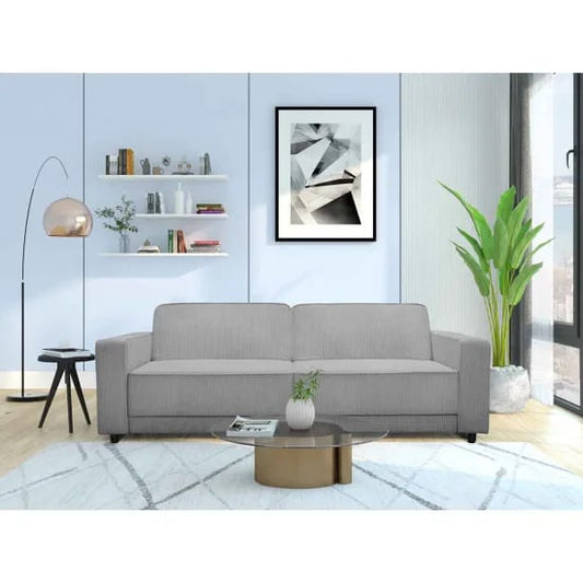 Allie Corduroy Fabric 3 Seater Sofa Bed In Grey