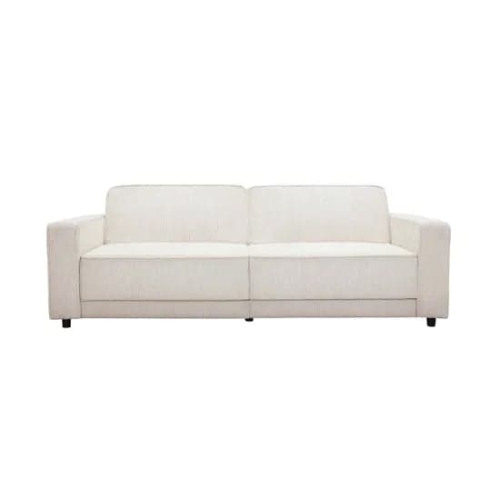 Allie Corduroy Fabric 3 Seater Sofa Bed In Cream