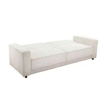 Allie Corduroy Fabric 3 Seater Sofa Bed In Cream