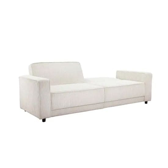 Allie Corduroy Fabric 3 Seater Sofa Bed In Cream