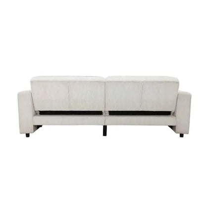 Allie Corduroy Fabric 3 Seater Sofa Bed In Cream