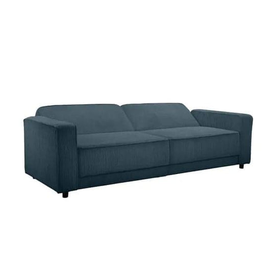 Allie Corduroy Fabric 3 Seater Sofa Bed In Blue