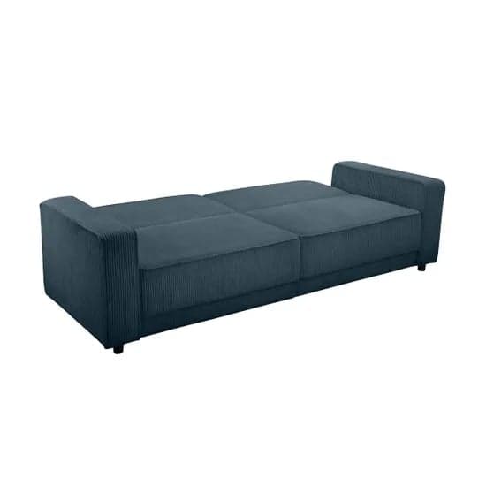 Allie Corduroy Fabric 3 Seater Sofa Bed In Blue