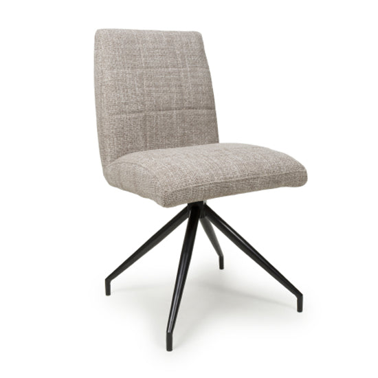 Laurel Oatmeal Tweed Fabric Dining Chairs In Pair