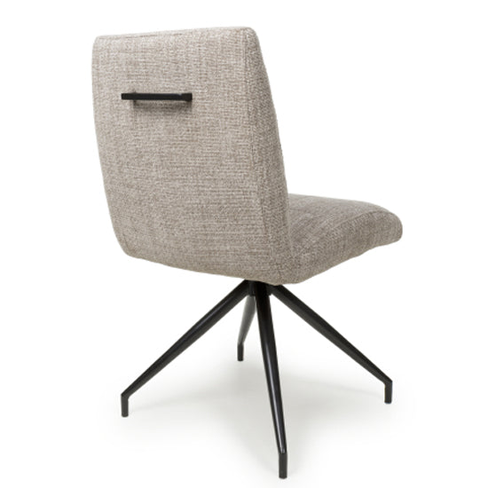 Laurel Oatmeal Tweed Fabric Dining Chairs In Pair