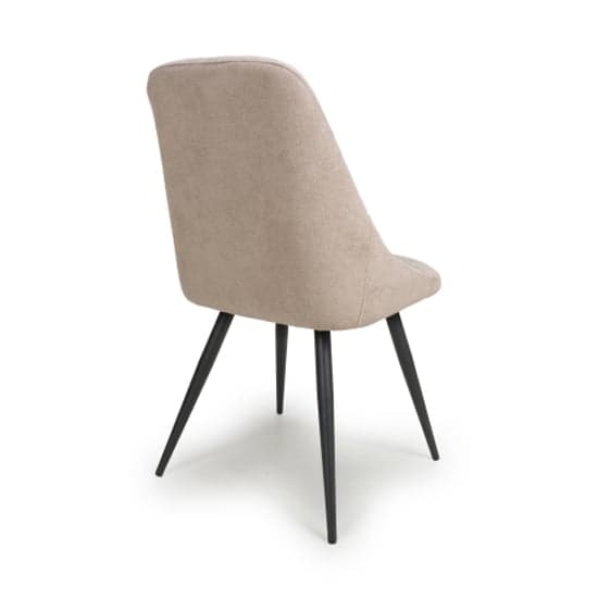 Corinth Natural Linen Effect Fabric Dining Chairs In Pair