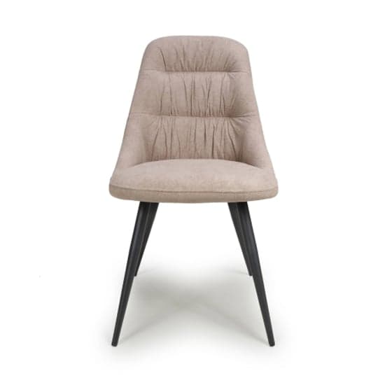 Corinth Natural Linen Effect Fabric Dining Chairs In Pair