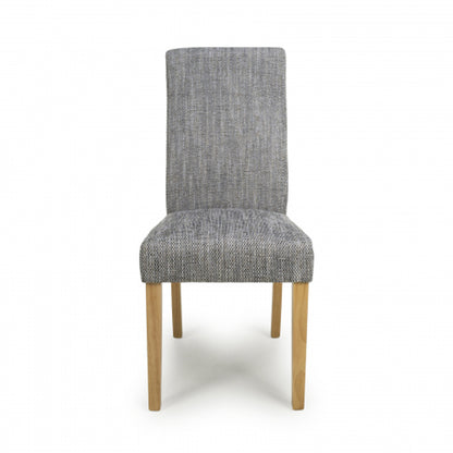Bailey Grey Tweed Fabric Dining Chairs In Pair