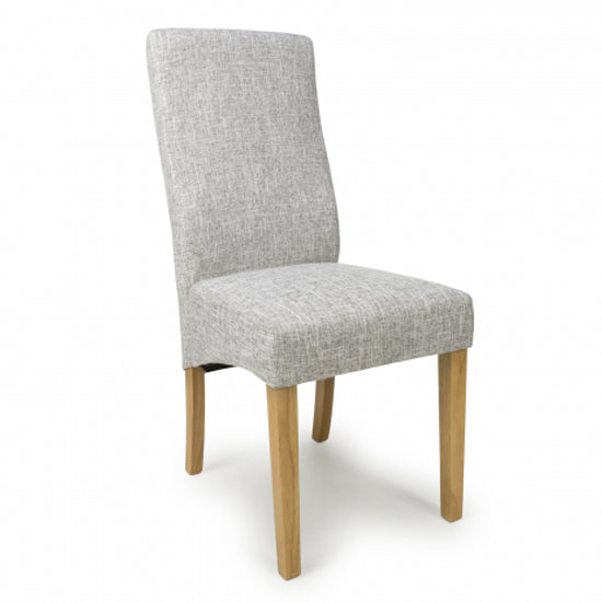 Bailey Grey Weave Fabric Dining Chairs In Pair