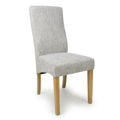 Bailey Grey Weave Linen Effect Fabric Dining Chairs In Pair