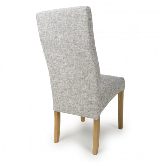Bailey Grey Weave Fabric Dining Chairs In Pair