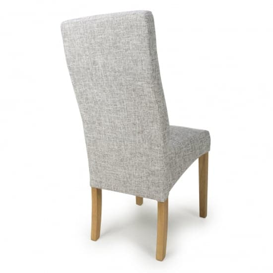 Bailey Grey Weave Linen Effect Fabric Dining Chairs In Pair