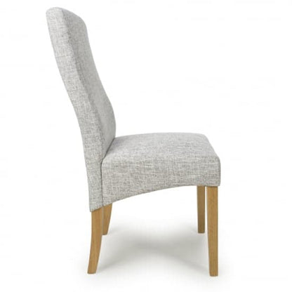 Bailey Grey Weave Linen Effect Fabric Dining Chairs In Pair