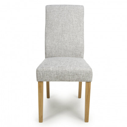 Bailey Grey Weave Fabric Dining Chairs In Pair