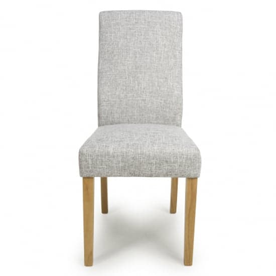 Bailey Grey Weave Linen Effect Fabric Dining Chairs In Pair