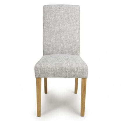 Bailey Grey Weave Linen Effect Fabric Dining Chairs In Pair