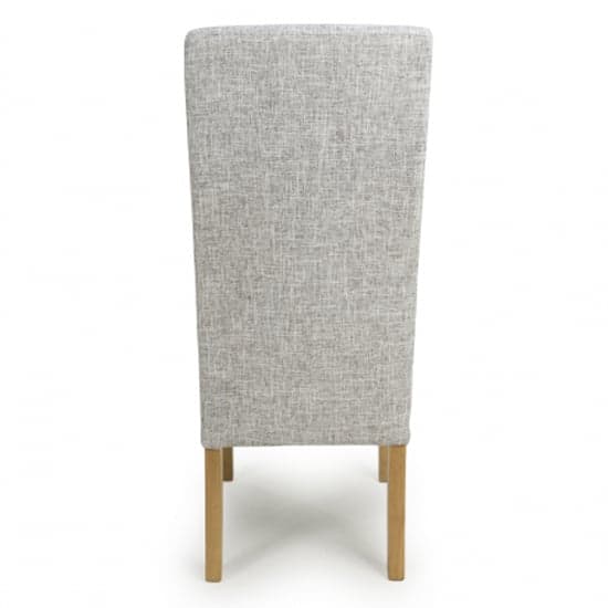 Bailey Grey Weave Linen Effect Fabric Dining Chairs In Pair