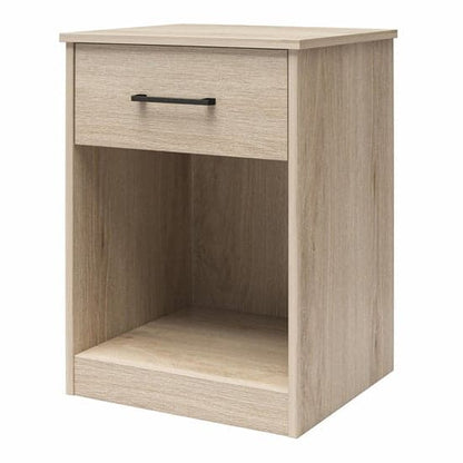 Brez Wooden Bedside Cabinet With 1 Drawer In Light Oak