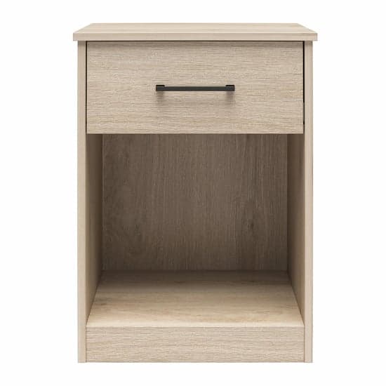 Brez Wooden Bedside Cabinet With 1 Drawer In Light Oak