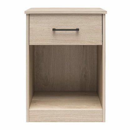 Brez Wooden Bedside Cabinet With 1 Drawer In Light Oak