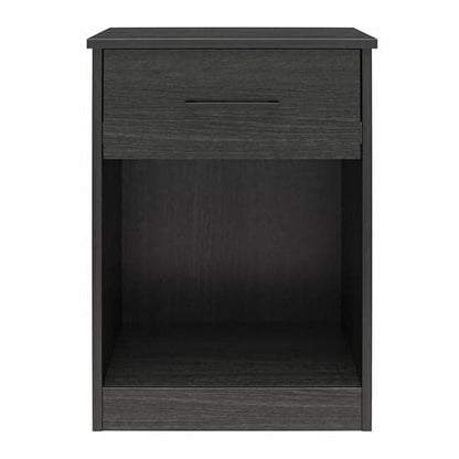 Brez Wooden Bedside Cabinet With 1 Drawer In Black Oak